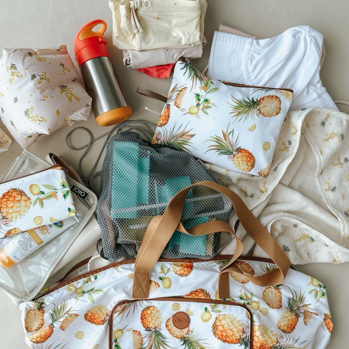 A beach tote with a colourful and playful design, perfect for summer fun.