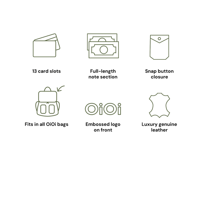 Trifold Wallet - Jet Black Genuine Leather