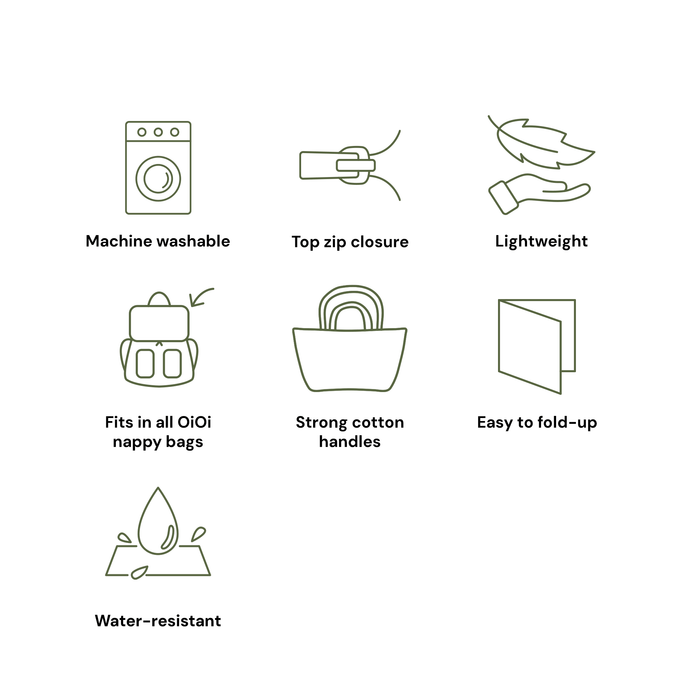 Fold-Up Tote - Green Squiggle