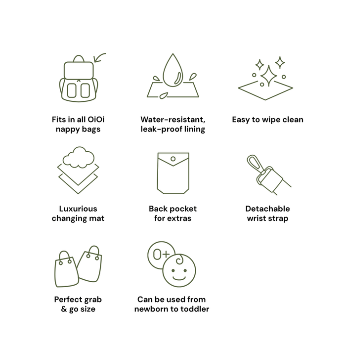 Nappy Changing Pouch - Chestnut Brown Vegan Leather