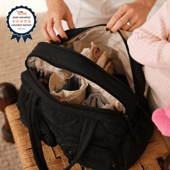 Carry All Diaper Bag - Puffy Black Quilt