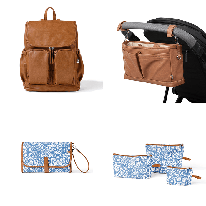 First Time Parent Nappy Bag Bundle -  Tan & Moroccan