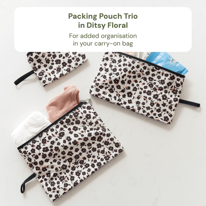 First Time Parent Nappy Bag Bundle - Black Dimple & Ditsy Floral