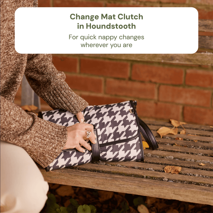 First Time Parent Nappy Bag Bundle - Sage & Houndstooth