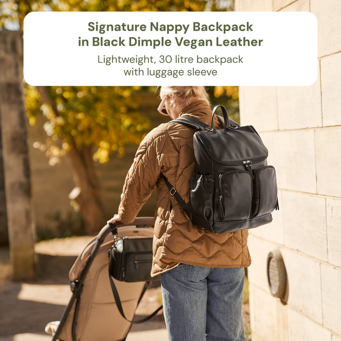 First Time Parent Nappy Bag Bundle - Black Dimple & Hourglass