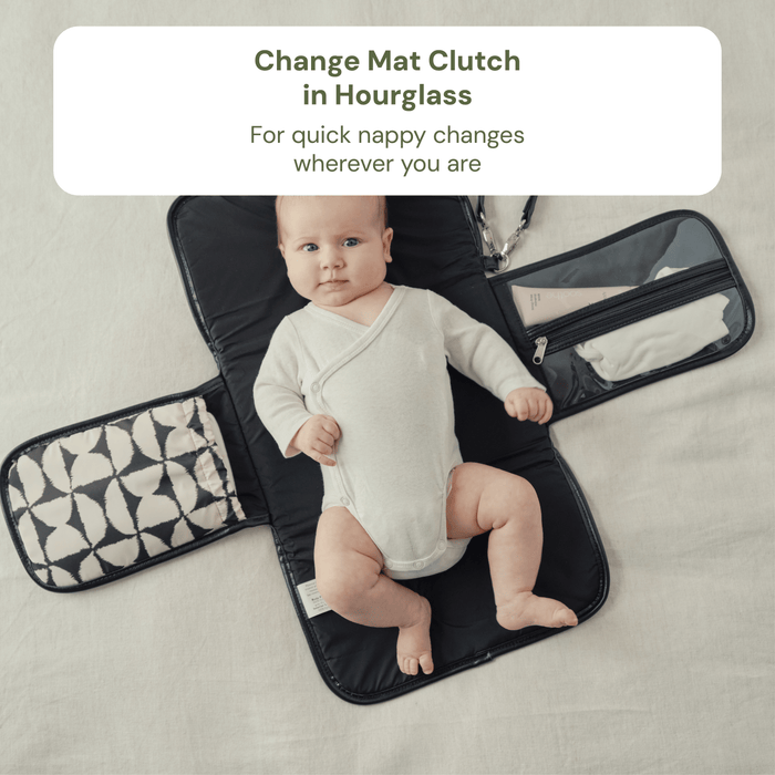 First Time Parent Nappy Bag Bundle - Black Dimple & Hourglass