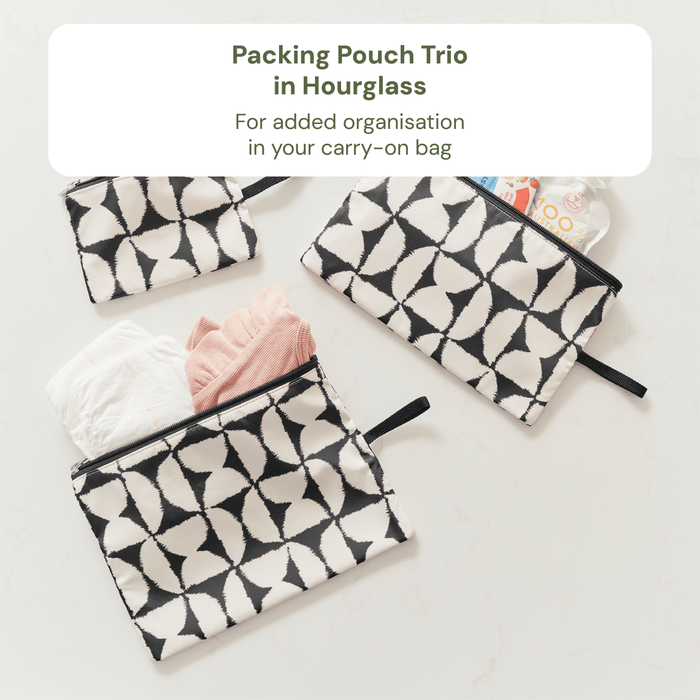 First Time Parent Nappy Bag Bundle - Black Dimple & Hourglass