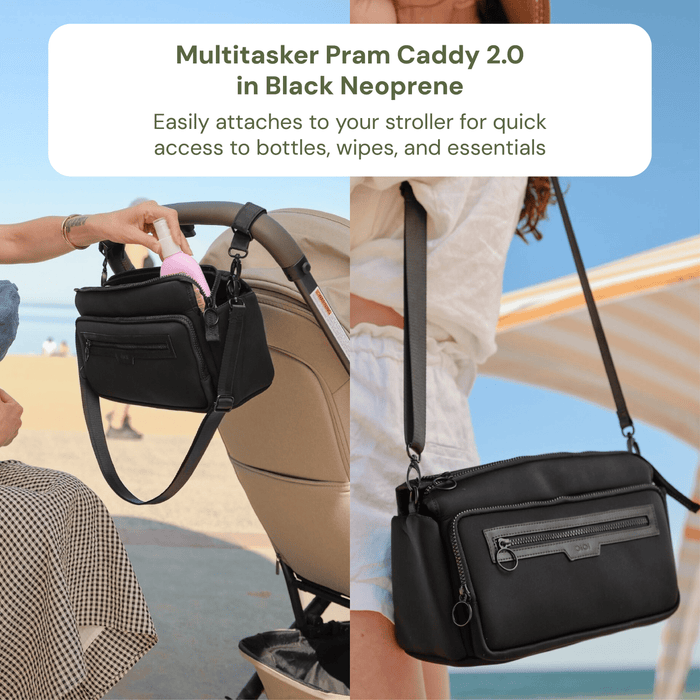 First Time Parent Nappy Bag Bundle - Black Neoprene & Ditsy Floral