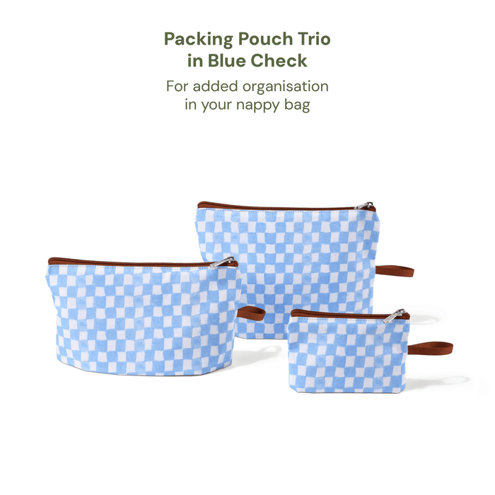First Time Parent Nappy Bag Bundle - Tan & Blue Check