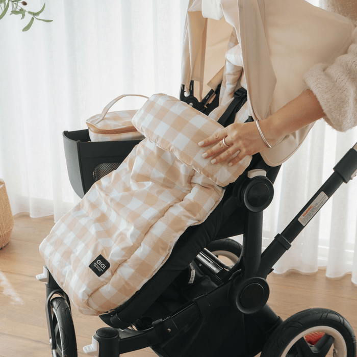 4-in-1 Convertible Footmuff – Beige Gingham