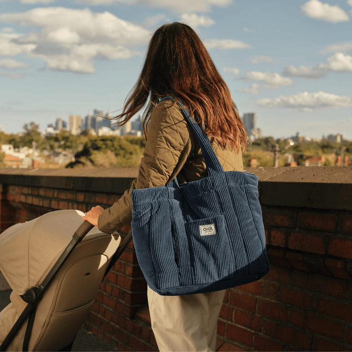 Everyday Tote - Ocean Blue Corduroy (PRE-ORDER FOR AUGUST DELIVERY)