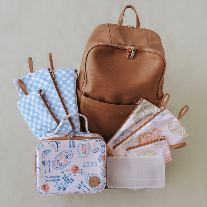 Baby & Toddler Nappy Bag Bundle – Chestnut, Seashells & Mediterranean