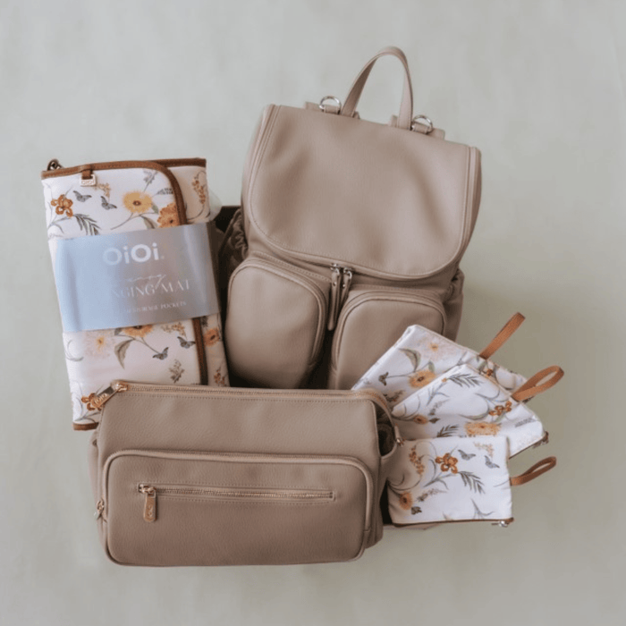 First Time Parent Nappy Bag Bundle - Oat & Wildflower (PRE-ORDER FOR MAY DELIVERY)