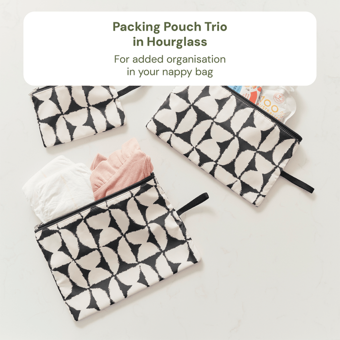 First Time Parent Nappy Bag Bundle - Black Neoprene & Hourglass