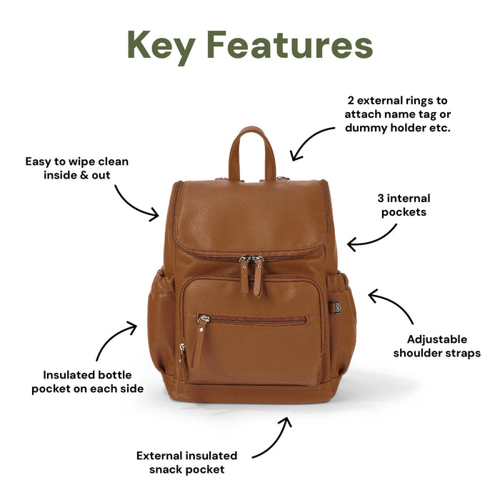 Signature Mini Backpack 2.0 - Chestnut Brown Vegan Leather