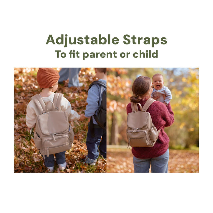 Signature Mini Backpack - Oat Vegan Leather