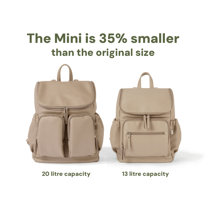 Signature Mini Backpack - Oat Vegan Leather