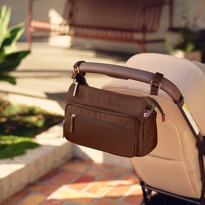 Multitasker Pram Caddy 2.0 - Chocolate Nylon (PRE-ORDER FOR MAY DELIVERY)
