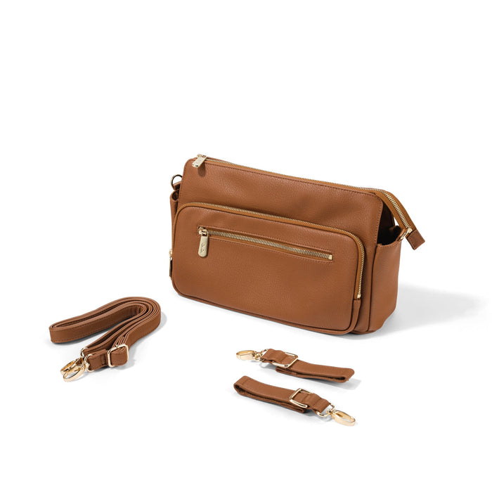 Multitasker Pram Caddy 2.0 - Chestnut Brown Vegan Leather