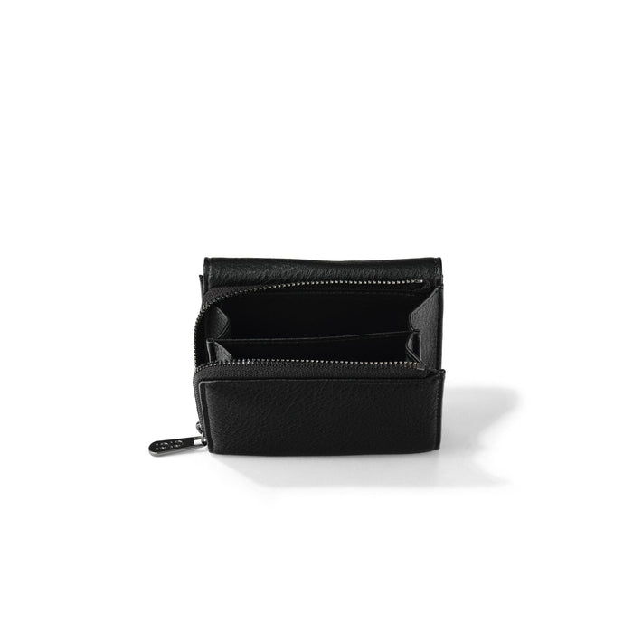 Trifold Wallet - Black Vegan Leather