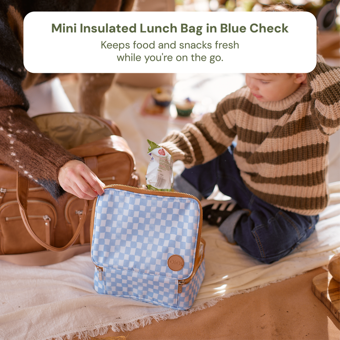 Nappy Bag Organisation Kit – Blue Check & Black Nylon