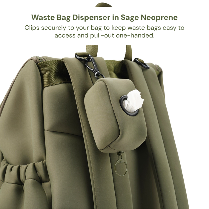 Nappy Bag Organisation Kit – Green Squiggle & Sage Neoprene