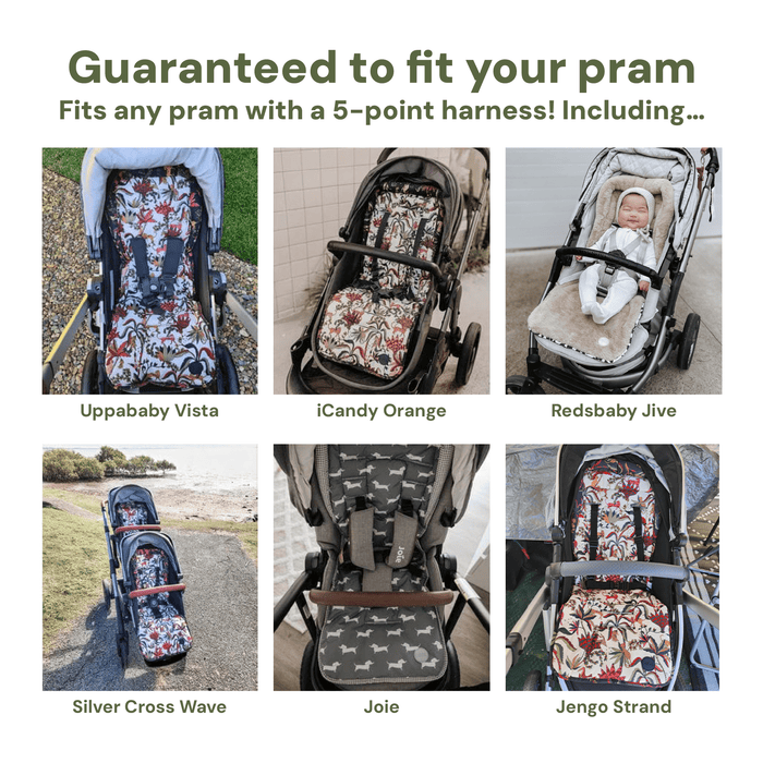 Reversible Pram Liner - Houndstooth/Faux Fur