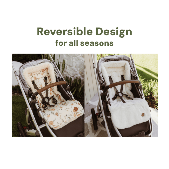 Reversible Pram Liner - Wildflower/Faux Fur