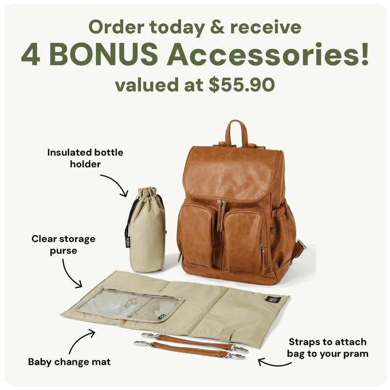 beibaobao faux leather two-tone backpack Tan Faux Leather Nappy Backpack — OiOi