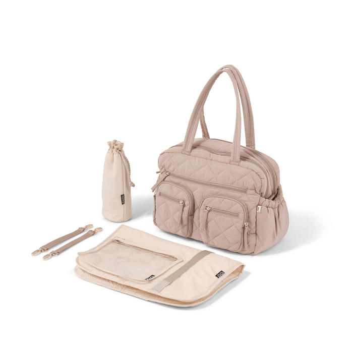 Carry All Diaper Bag - Puffy Beige Quilt