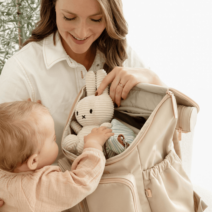 Signature Nappy Backpack - Beige Nylon