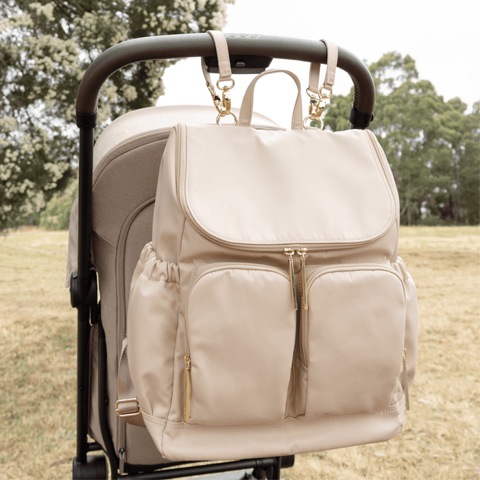 Signature Nappy Backpack - Beige Nylon