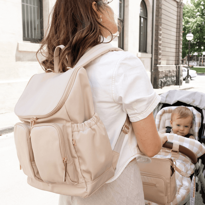Signature Nappy Backpack - Beige Nylon