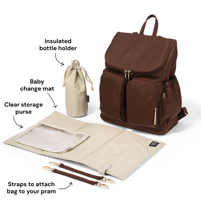 Signature Nappy Backpack - Chocolate Nylon