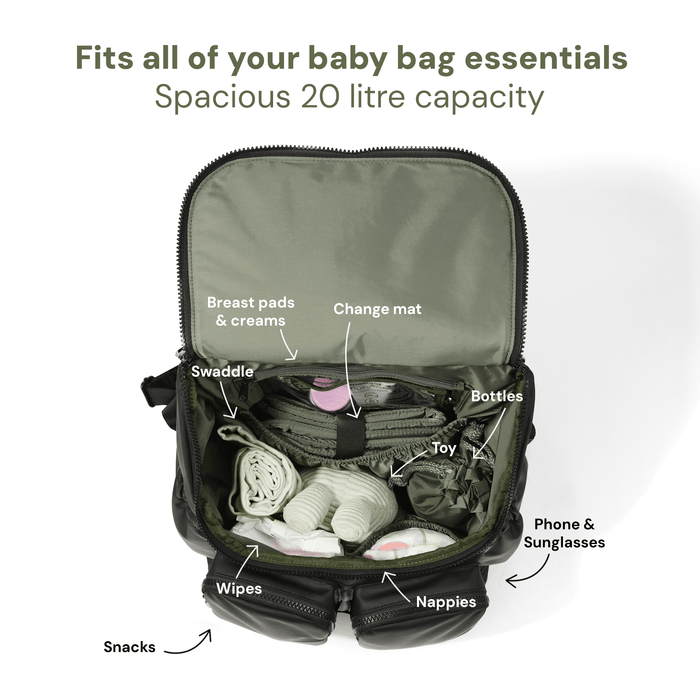 Signature Nappy Backpack - Black Weatherproof