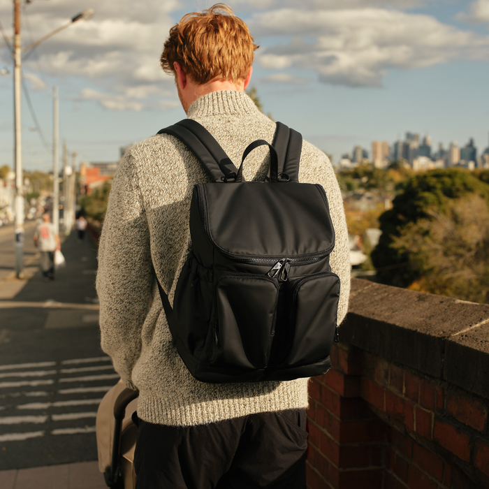 Signature Nappy Backpack - Black Weatherproof
