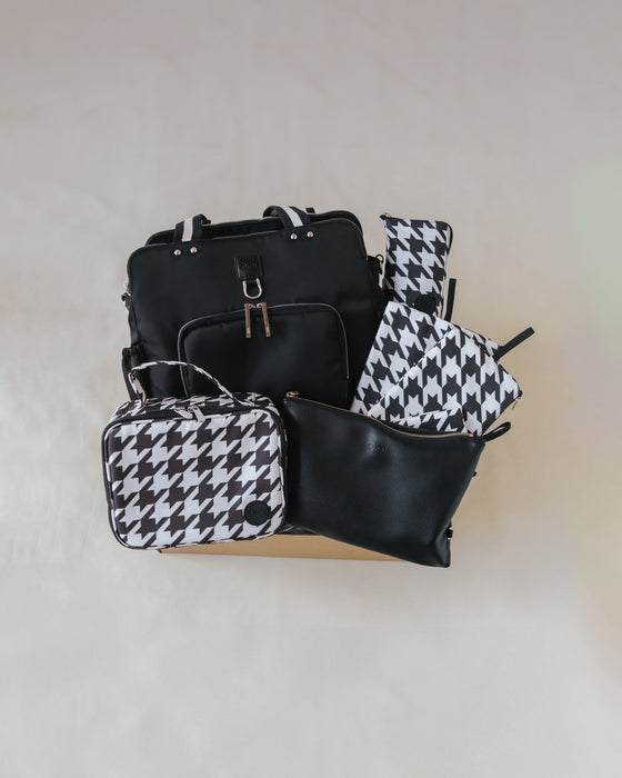 Triple Tote Baby Bundle – Black & Houndstooth