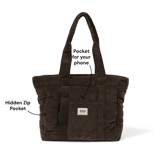 Everyday Tote - Chocolate Brown Corduroy (PRE-ORDER FOR AUGUST DELIVERY)