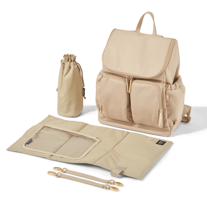 Signature Nappy Backpack - Beige Nylon