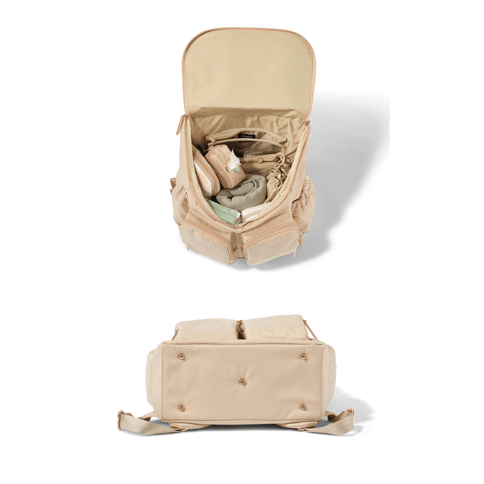 Signature Nappy Backpack - Beige Nylon