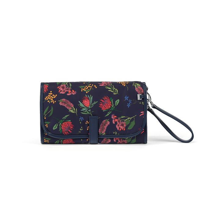 Change Mat Clutch - Navy Botanical Floral