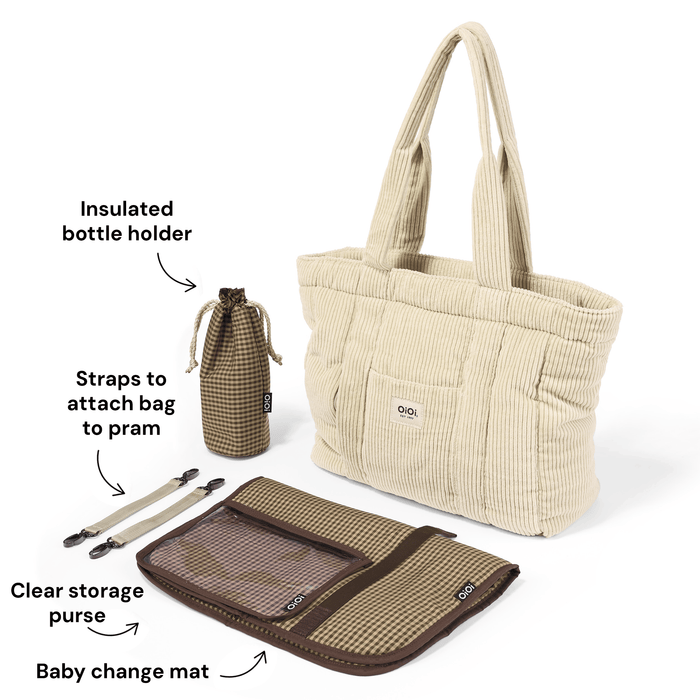 Everyday Tote - Cream Corduroy (PRE-ORDER FOR AUGUST DELIVERY)
