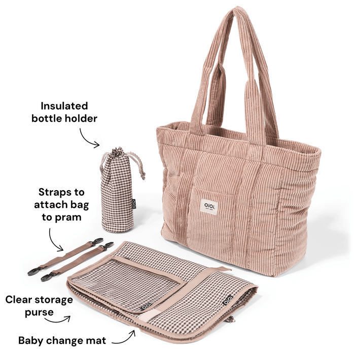 Everyday Tote - Rose Pink Corduroy (PRE-ORDER FOR AUGUST DELIVERY)