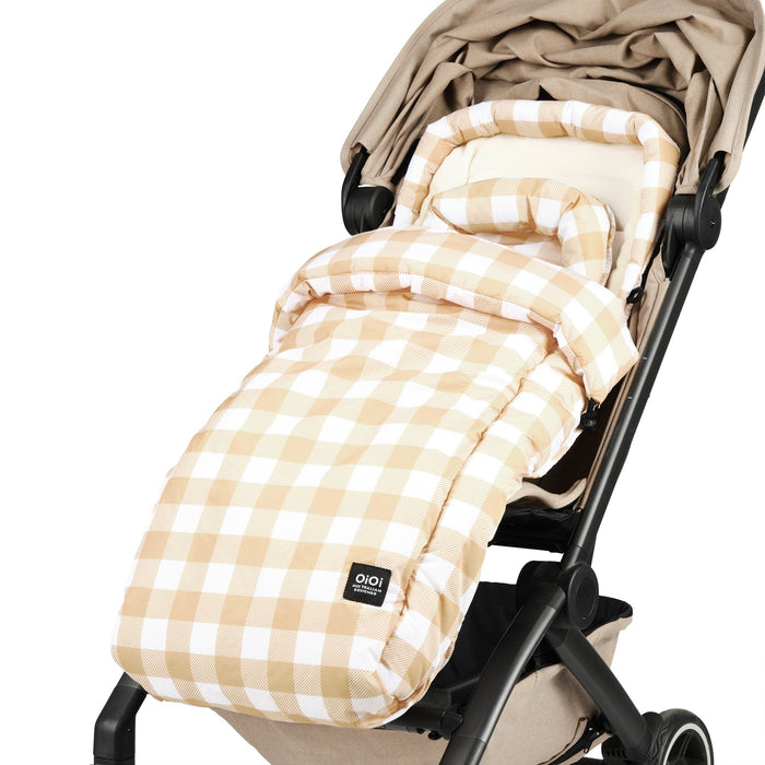 4-in-1 Convertible Footmuff – Beige Gingham