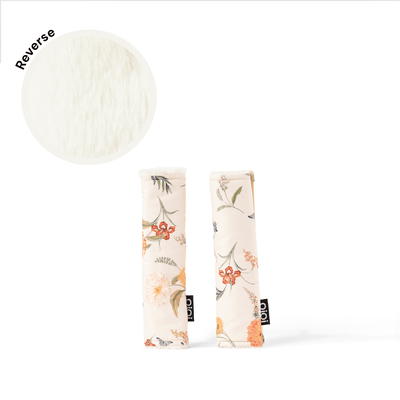 Reversible Pram Harness Cover Set - Wildflower/Faux Fur