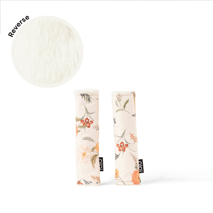 Reversible Pram Harness Cover Set - Wildflower/Faux Fur