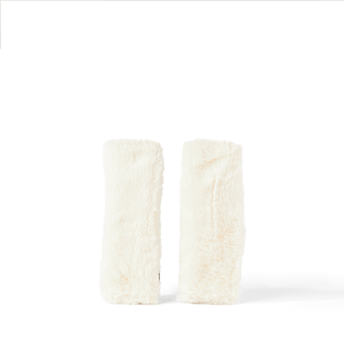 Reversible Pram Harness Cover Set - Green Squiggle/Faux Fur