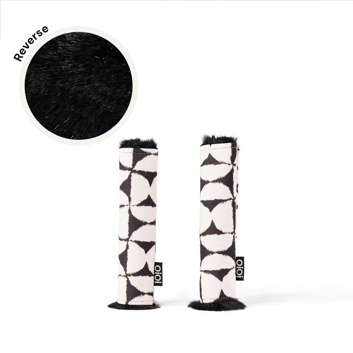 Reversible Pram Harness Cover Set - Hourglass/Faux Fur