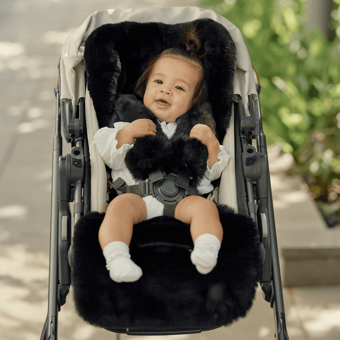 Reversible Pram Harness Cover Set - Hourglass/Faux Fur