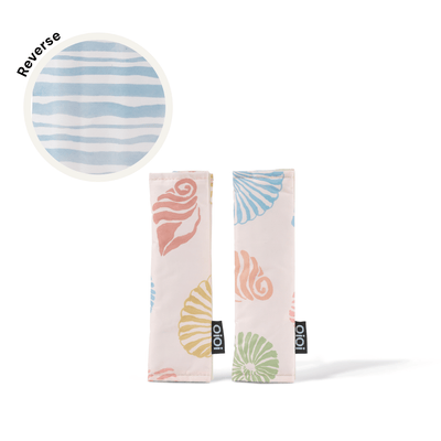 Reversible Pram Harness Cover Set - Seashells/Stripe